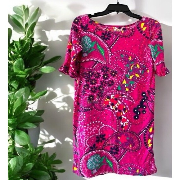 Lilly Pulitzer Women's Size XS 3/4 Sleeve Shift Dress Multicolor Paisley Vibrant - Picture 2 of 6